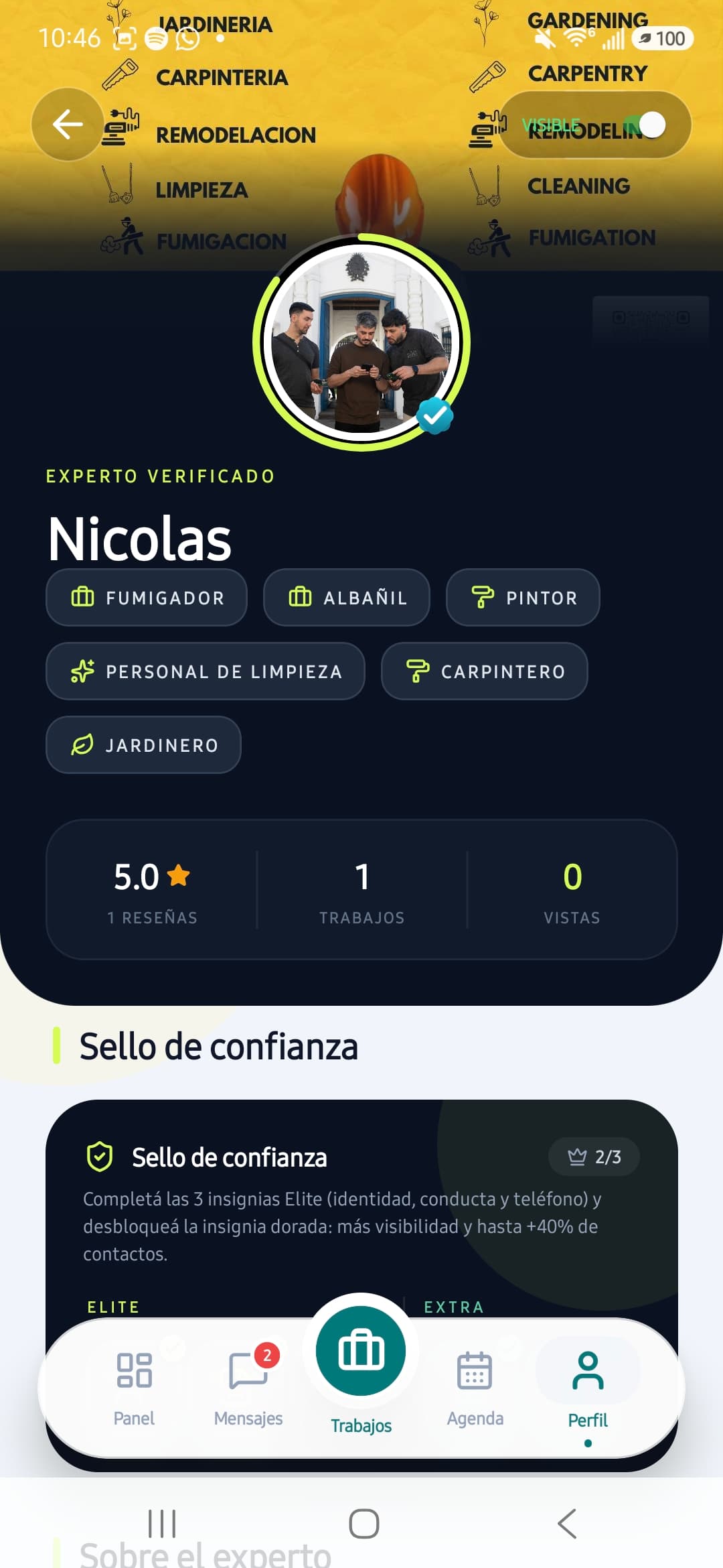 Tu vidriera de experto en la app TeResuelvo