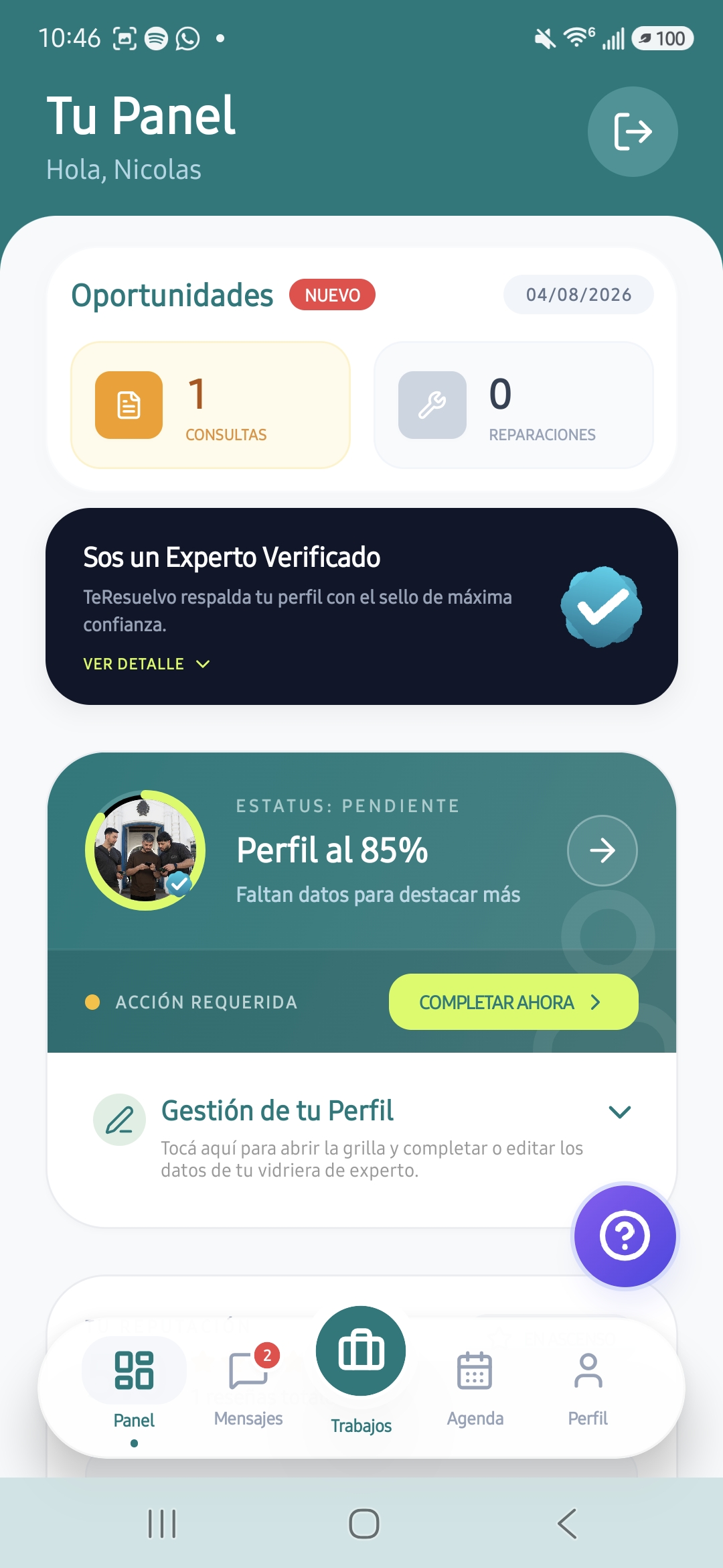 Tu panel de control